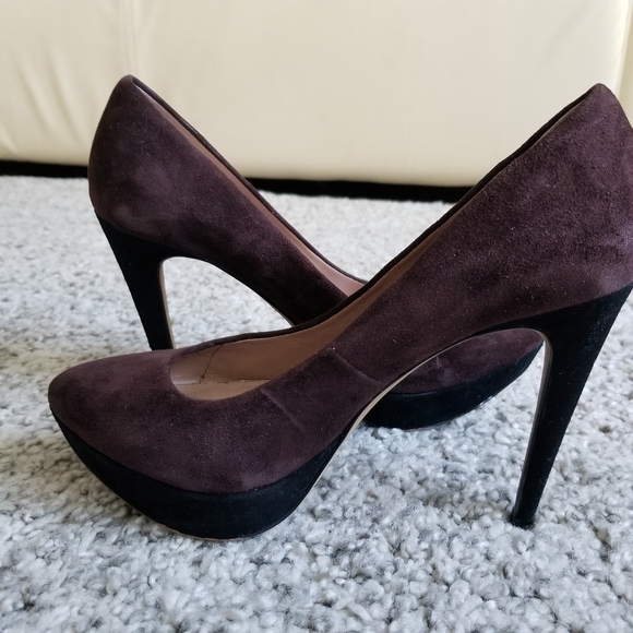 Vince Camuto suede brown and black heels 6.5 - Picture 3 of 7